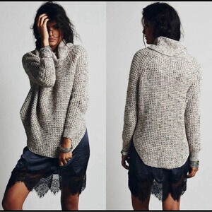 Free People Dylan Tweedy Chunky Oversized Boho Sweater